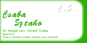 csaba sztaho business card