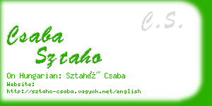 csaba sztaho business card